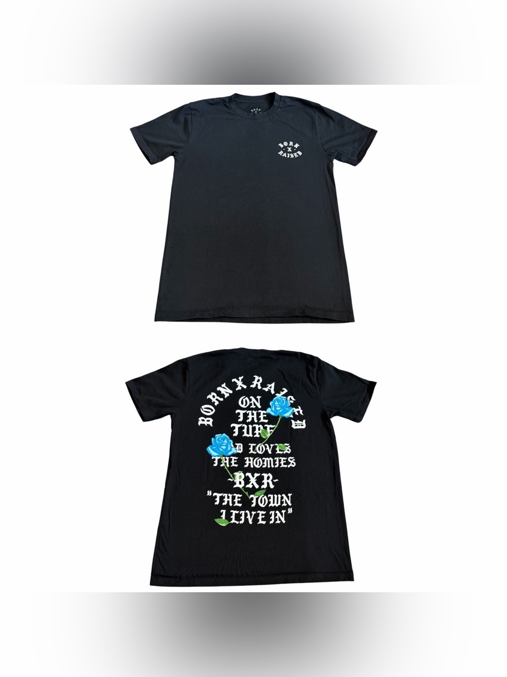 Born x Raised Men’s On The Turf The Town I Live In T Shirt Sz M Black BXR EUC